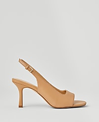 Leather Square Toe Slingback Sandals carousel Product Image 1