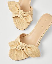 Bow Straw Kitten Heel Sandals carousel Product Image 2
