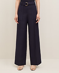 The Petite Belted Wide-Leg Pant in Linen Blend &mdash; Curvy Fit carousel Product Image 1