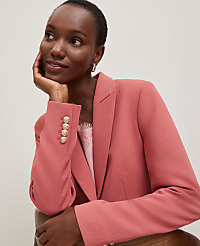 Fitted Blazer in Crinkle Crepe carousel Product Image 1