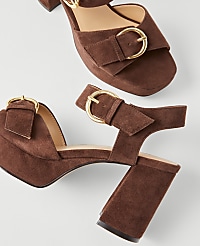 Chunky Buckle Suede Platform Sandals carousel Product Image 2