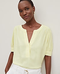 Half Sleeve Linen Blend Popover carousel Product Image 3
