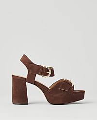 Chunky Buckle Suede Platform Sandals carousel Product Image 1