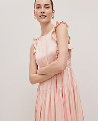 Petite Petaled Ruffle Midi Dress carousel Product Image 3