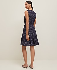 Petite Dotted Belted Flare Dress carousel Product Image 2