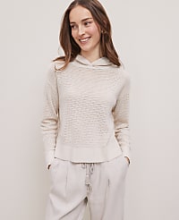 Petite Weekend Collection Textured Hoodie Sweater carousel Product Image 1