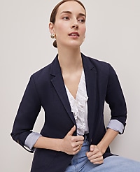 Weekend Collection Roll Sleeve Linen Blend Blazer carousel Product Image 3