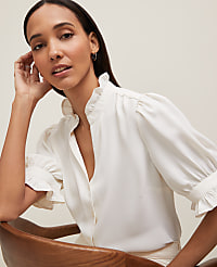 Ruffle Collar Shirt carousel Product Image 1