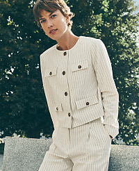 Pinstripe Crew Neck Jacket carousel Product Image 1