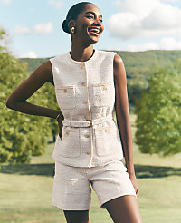 The Petite Side-Zip Short in Tweed carousel Product Image 1