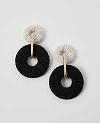 Double Circle Threaded Drop Earrings carousel Product Image 1