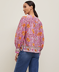 Petite Floral V-Neck Popover carousel Product Image 2
