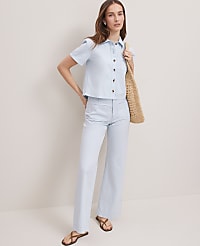 The Petite Patch Pocket Wide-Leg Jean carousel Product Image 1