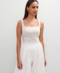 Floral Linen Blend Tank Top carousel Product Image 1