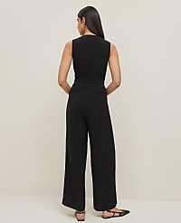 Petite Belted Crew Neck Jumpsuit carousel Product Image 2