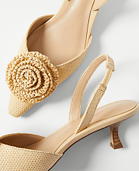 Raffia Flower Slingback Pump carousel Product Image 2