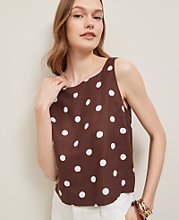 Dotted Linen Blend Tank Top carousel Product Image 1