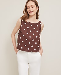 Dotted Linen Blend Tank Top carousel Product Image 3