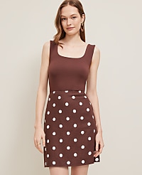Dotted Linen Blend Mini Skirt carousel Product Image 1