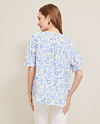 Petite Paisley Floral Half Sleeve Popover carousel Product Image 2