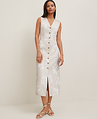 Petite Floral V-Neck Shirtdress carousel Product Image 1