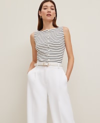 Petite Ribbed Sleeveless Button Top carousel Product Image 3