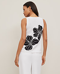 Petite Floral Jacquard Sweater Shell carousel Product Image 2