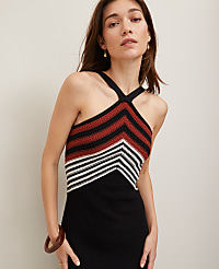 Crochet Halter Sweater Dress carousel Product Image 3