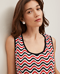 Petite Striped Crochet Sweater Shell carousel Product Image 5