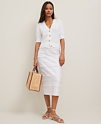 Embroidered Column Midi Skirt carousel Product Image 1