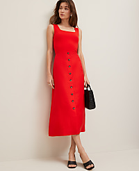 Linen Blend Button Front Skirt carousel Product Image 1