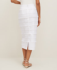 Embroidered Column Midi Skirt carousel Product Image 3