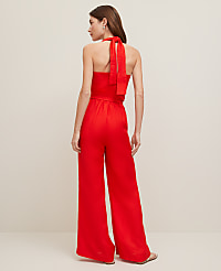 Linen Blend Halter Jumpsuit carousel Product Image 2