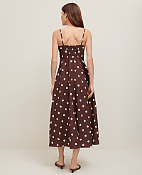 Dotted Linen Blend Midi Dress carousel Product Image 2