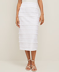 Embroidered Column Midi Skirt carousel Product Image 2