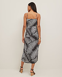 Satin Strappy Sheath Dress in Palm Print carousel Product Image 2