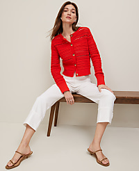 Pointelle Textured Cardigan carousel Product Image 1