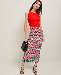 Petite Striped Crochet Sweater Skirt carousel Product Image 1