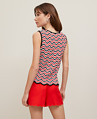 Striped Crochet Sweater Shell carousel Product Image 2
