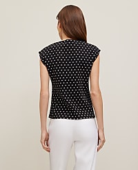 Dotted Ponte Cap Sleeve Top carousel Product Image 2