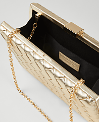 Woven Leather Metallic Hard Clutch carousel Product Image 2