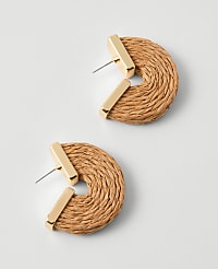 Raffia Hoop Earrings carousel Product Image 1