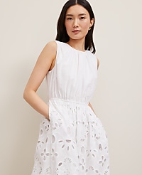 Eyelet Flare Midi Dress carousel Product Image 3