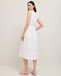 Eyelet Flare Midi Dress carousel Product Image 2