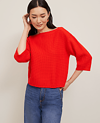 Geo Stitch Boatneck Sweater carousel Product Image 3