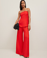 The Statement Palazzo Pant in Linen Blend carousel Product Image 1
