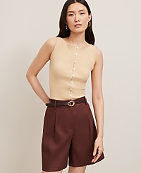 Ribbed Sleeveless Button Top carousel Product Image 1