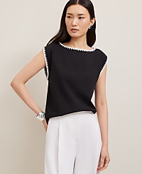 Petite Crochet Trim Sleeveless Top carousel Product Image 3