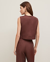 Linen Blend Patch Pocket Vest carousel Product Image 2
