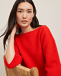 Geo Stitch Boatneck Sweater carousel Product Image 1